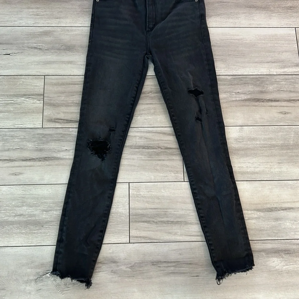 Abercrombie Simone high rise super skinny jeans in black size 25
